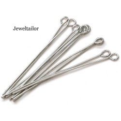NEW! 50-200 Silver Plated Nickel Free Eyepins 50mm (2 Inch)  ~ Jewellery Making Essentials